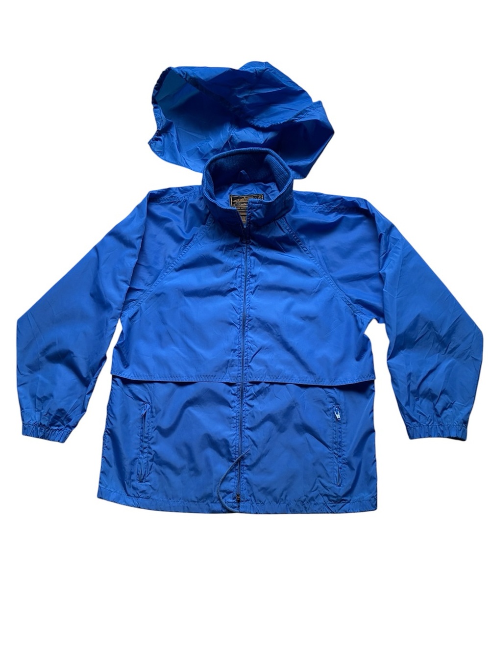 Eddie Bauer Vintage Women's Blue Hooded Windbreaker Jacket Size Medium